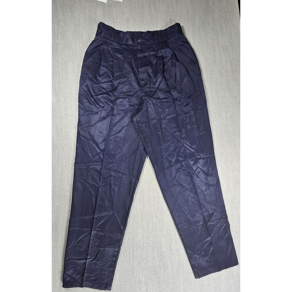 VTG Fundamental Things 90s Dress Pants Womens 14 Navy Blue High Rise Slim Leg
